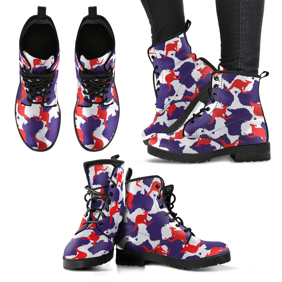 Kangaroo Australian Pattern Leather Boots