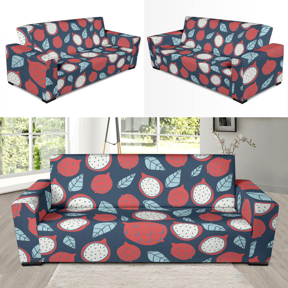 Dragon Fruits Dark Blue Background Sofa Slipcover