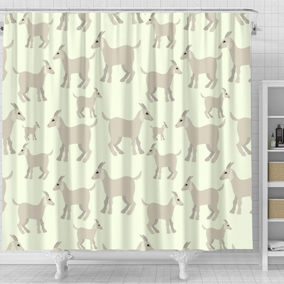 Little Young Goat Pattern Shower Curtain Fulfilled In US