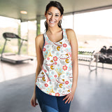 Maneki Neko Lucky Cat fan sakura Women Racerback Tank Top