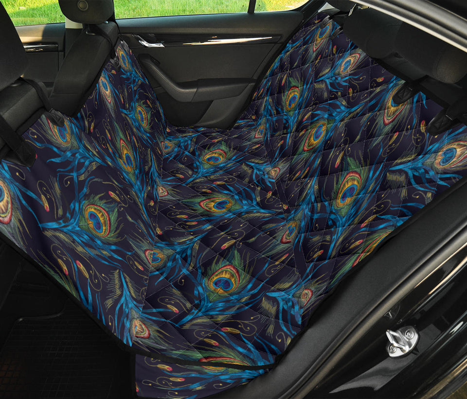 Beautiful Peacock Feather Pattern Dog Car Seat Covers