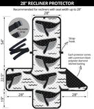 Black whale pattern Recliner Cover Protector