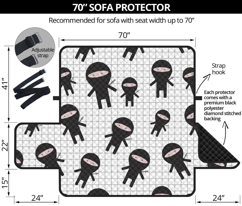 Ninja pattern plaid background Sofa Cover Protector