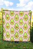 Avocado Heart Pink Background Premium Quilt