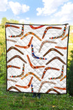 Boomerang Australian Aboriginal Ornament Pattern Premium Quilt