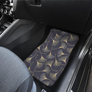 Gold Ginkgo Leaves Front Car Mats