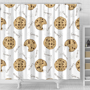 Sketch Style Cookie Pattern Shower Curtain Fulfilled In US
