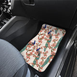 Peacock Tropical Flower Pattern Front And Back Car Mats