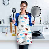 Watercolor Helicopter Cloud Pattern Adjustable Apron