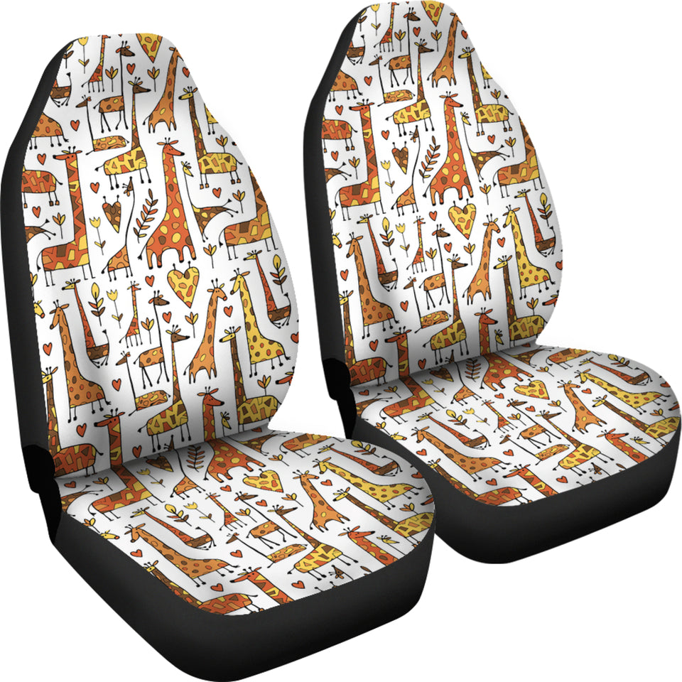 Giraffe Pattern Print Design 04 Universal Fit Car Seat Covers