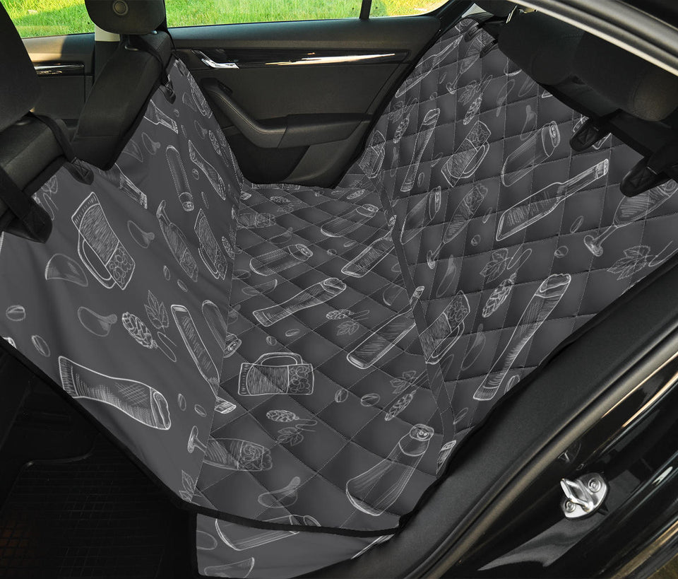 Beer Hand Drawn Pattern Dog Car Seat Covers