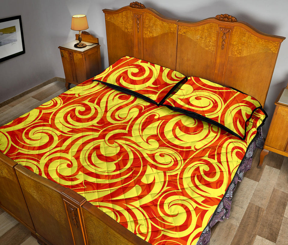 Fire flame design pattern Quilt Bed Set
