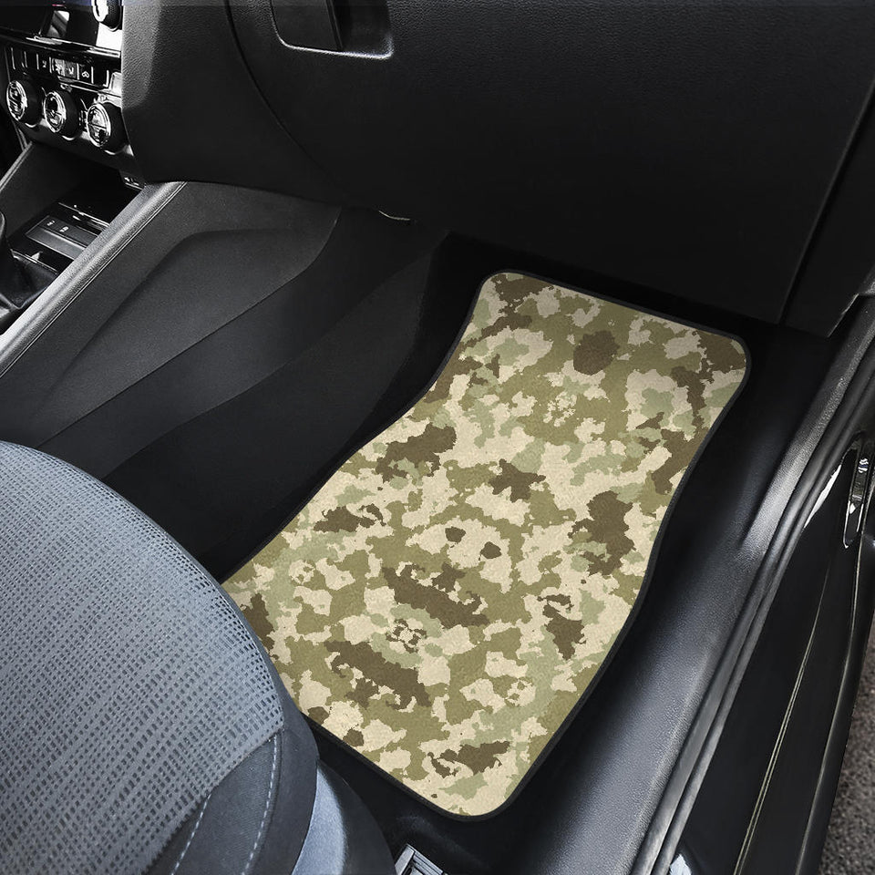 Light Green Camo Camouflage Pattern Front And Back Car Mats
