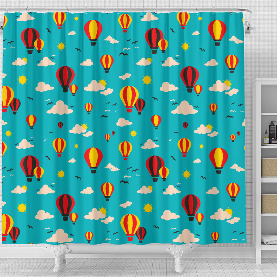 Hot Air Balloon Sky Pattern Shower Curtain Fulfilled In US
