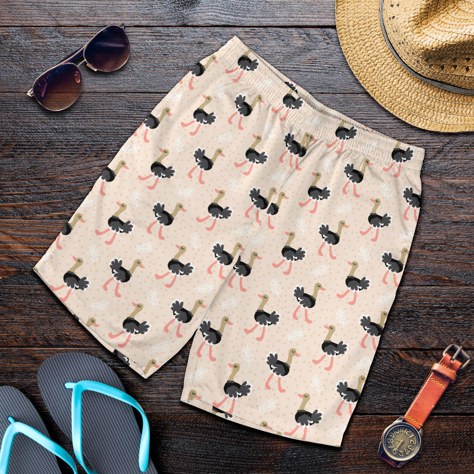 Ostrich Pattern Print Design 05 Men Shorts