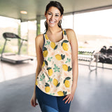 lemon flower leave pattern Women Racerback Tank Top