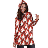 Fire Flame Symbol Design Pattern Women'S Hoodie Dress