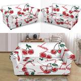 Hand Drawn Cherry Pattern Loveseat Couch Slipcover