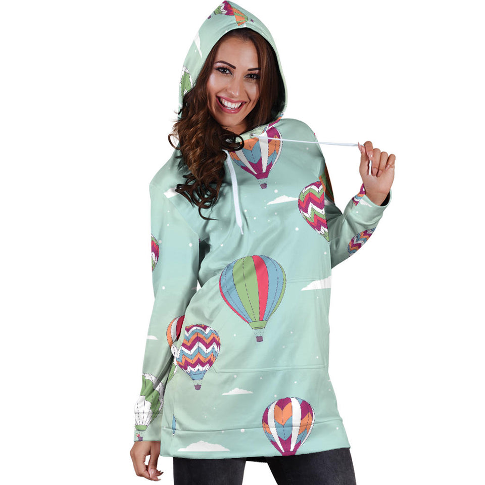 Hot Air Balloon Design Pattern Women'S Hoodie Dress