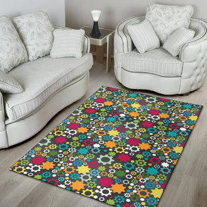 Gear Pattern Print Design 03 Area Rug