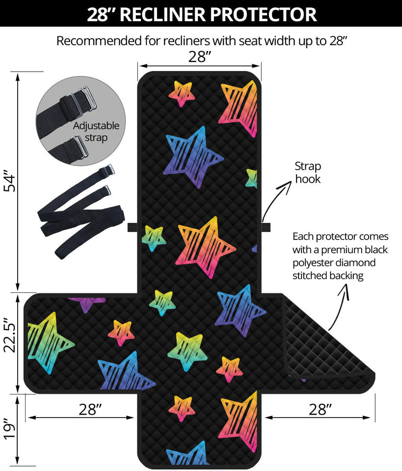 Colorful star pattern Recliner Cover Protector