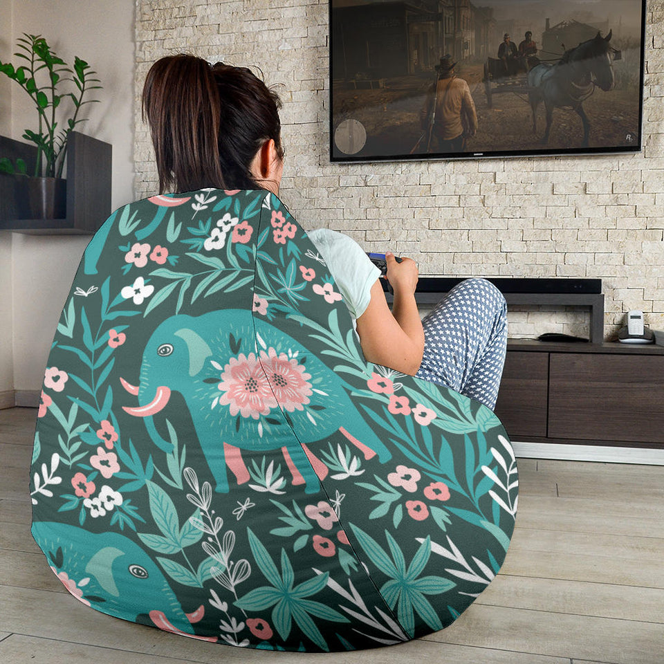 Elephants Jungle Pattern Bean Bag Cover