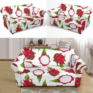 Dragon Fruits White Background Loveseat Couch Slipcover