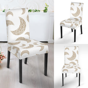 Cool Gold Moon Abstract Pattern Dining Chair Slipcover