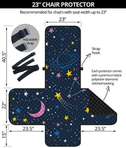 space pattern with planets, comets, constellations and stars Chair Cover Protector