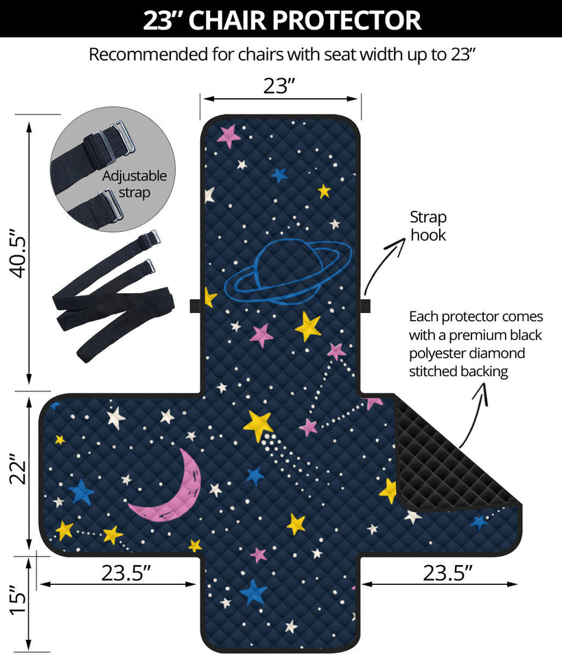 space pattern with planets, comets, constellations and stars Chair Cover Protector