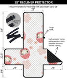 Daruma japanese wooden doll cherry blossom flower pattern Recliner Cover Protector