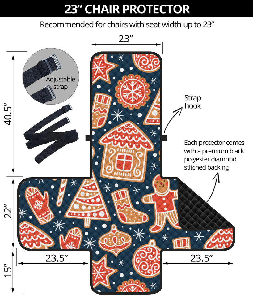 Christmas gingerbread cookie pattern Chair Cover Protector