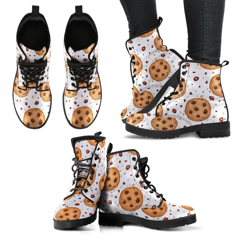 Chocolate Chip Cookie Pattern Leather Boots