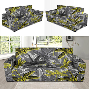 Hand Drawn Dragonfly Pattern Sofa Slipcover