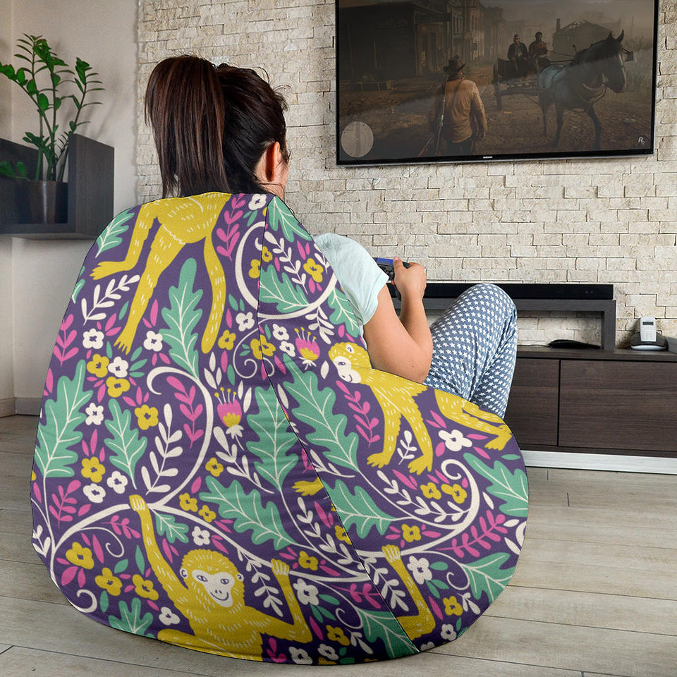 Cute Yellow Monkey Leaves Pattern Bean Bag Cover