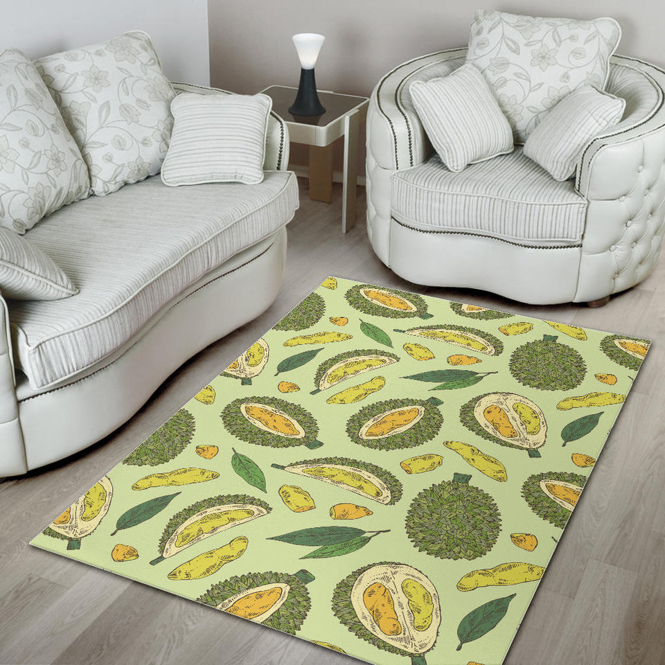 Durian Leaves Pattern Background Area Rug