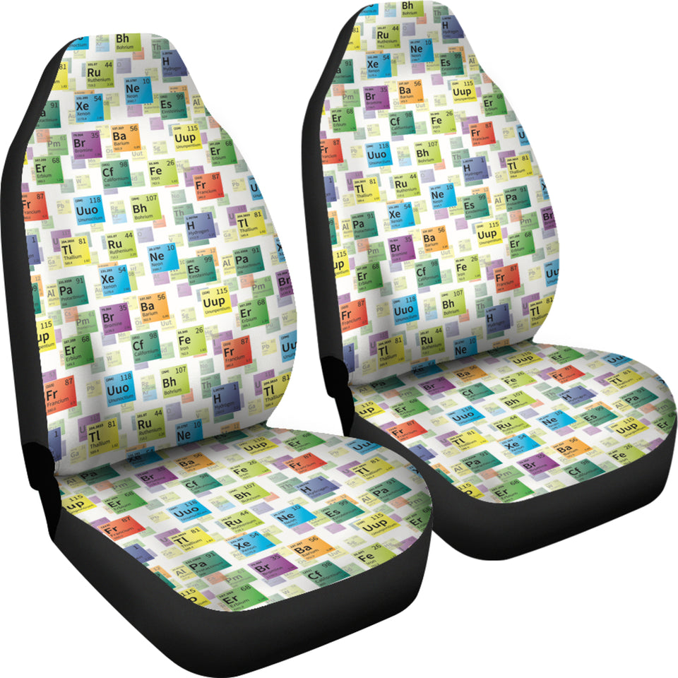 Chemistry Periodic Table Pattern Print Design 05 Universal Fit Car Seat Covers
