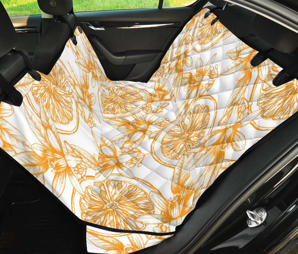 Hand Drawn Orange Fruit Pattern Dog Car Seat Covers