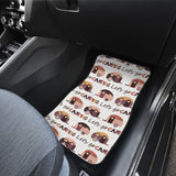 Camper Van Pattern Print Design 01 Front and Back Car Mats