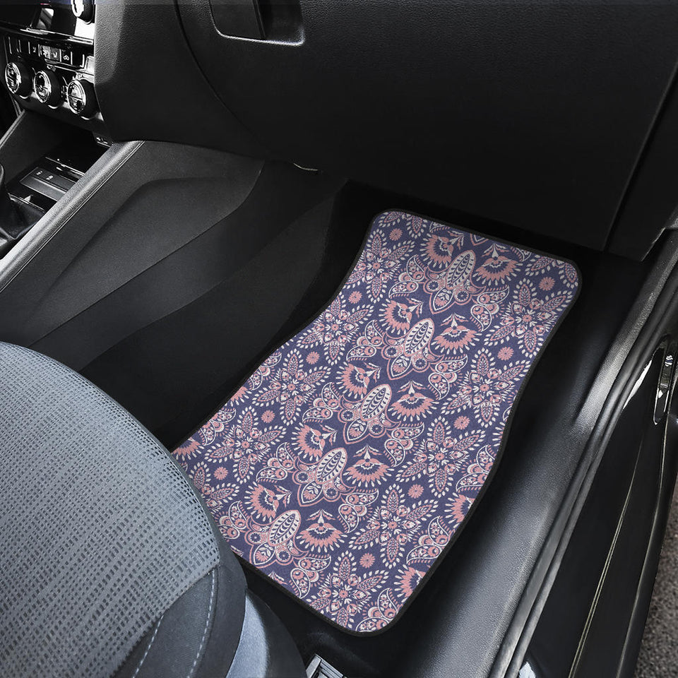 Indian Batik Style Pattern Front And Back Car Mats
