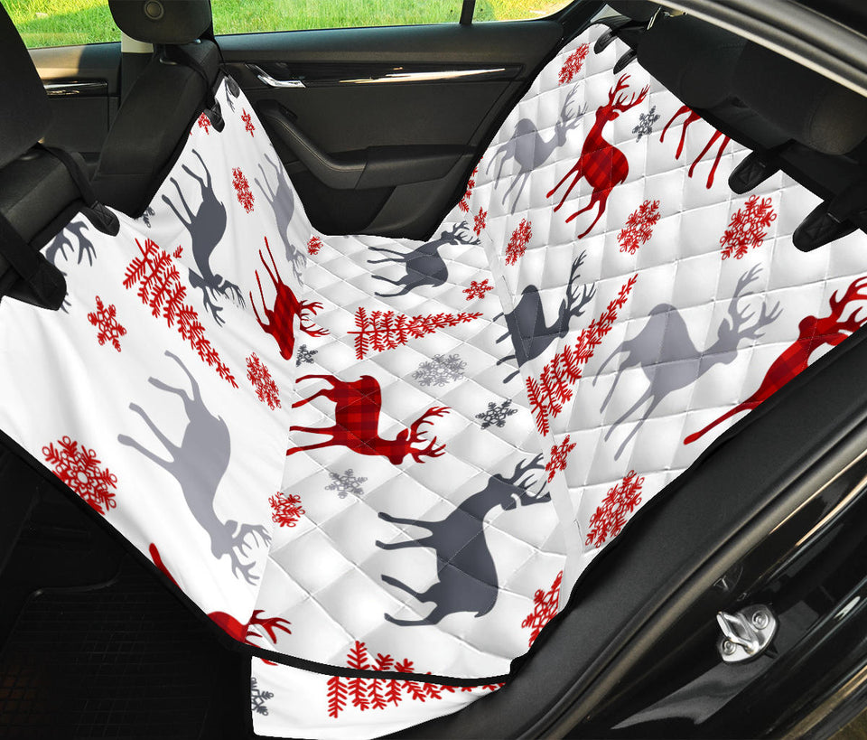 Deer Tree Snowflakes Chrismas Pattern Dog Car Seat Covers