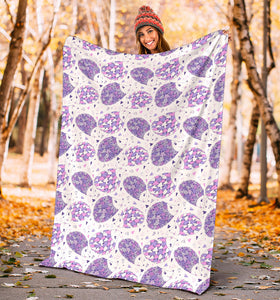 Hedgehog Pattern Print Design 05 Premium Blanket