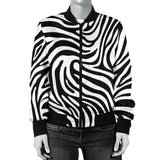 Zebra Skin Pattern Women'S Bomber Jacket