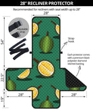 Durian pattern green background Recliner Cover Protector