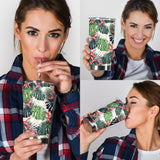 Heliconia Flowers, Palm And Monstera Leaves Tumbler