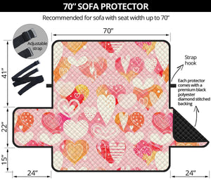 Hand drawn heart design pattern Sofa Cover Protector