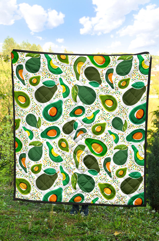 Avocado Design Pattern Premium Quilt