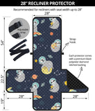 Cute sloth astronaut star planet rocket pattern Recliner Cover Protector