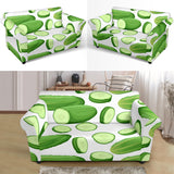 Cucumber Whole Slices Pattern Loveseat Couch Slipcover