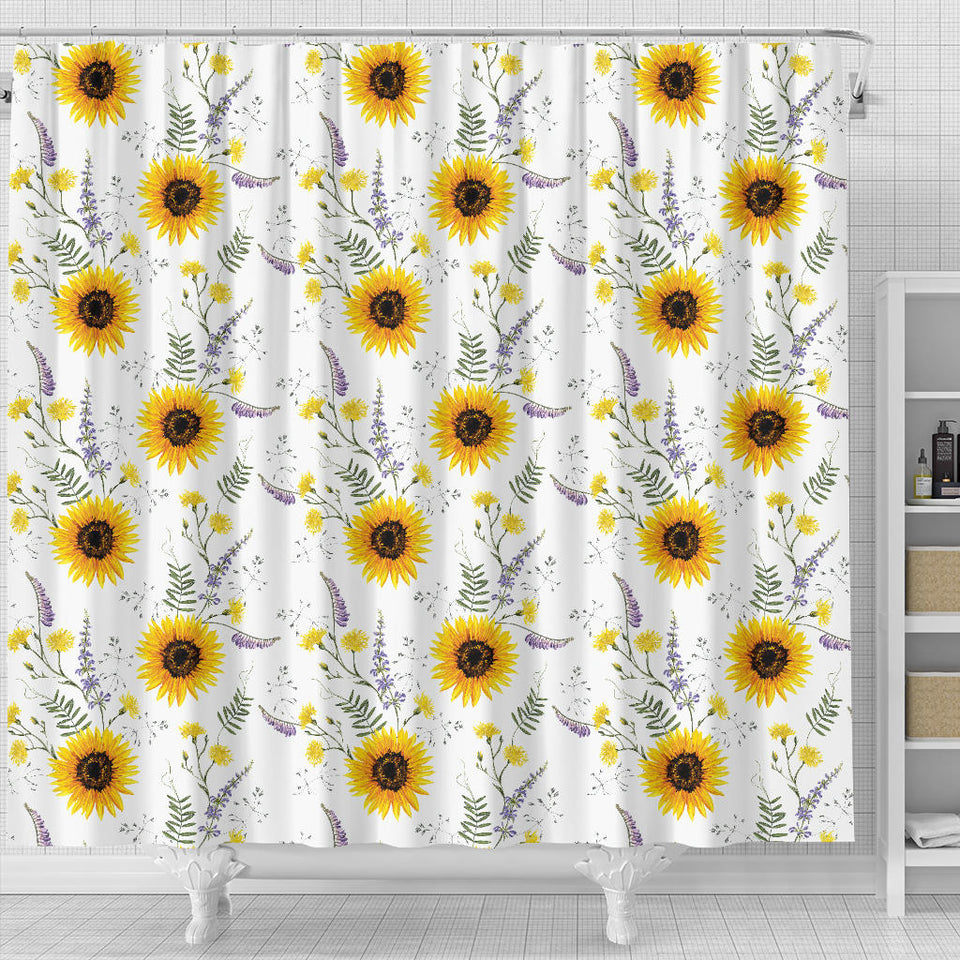 Beautiful Sunflowers Pattern Shower Curtain Fulfilled In US